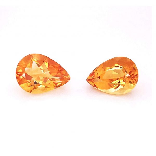 13 Carats Yellow Pear Citrine Pair abc-stones-co-ltd.myshopify.com [variant_title]