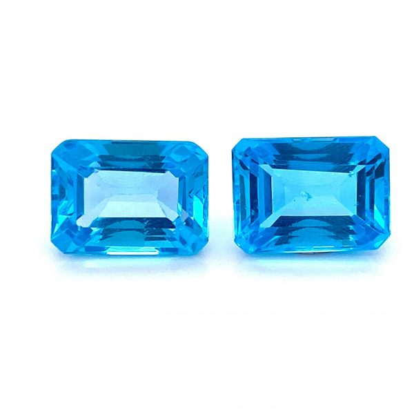 18X13 mm Swiss Blue Octagon Topaz Pair abc-stones-co-ltd.myshopify.com [variant_title]